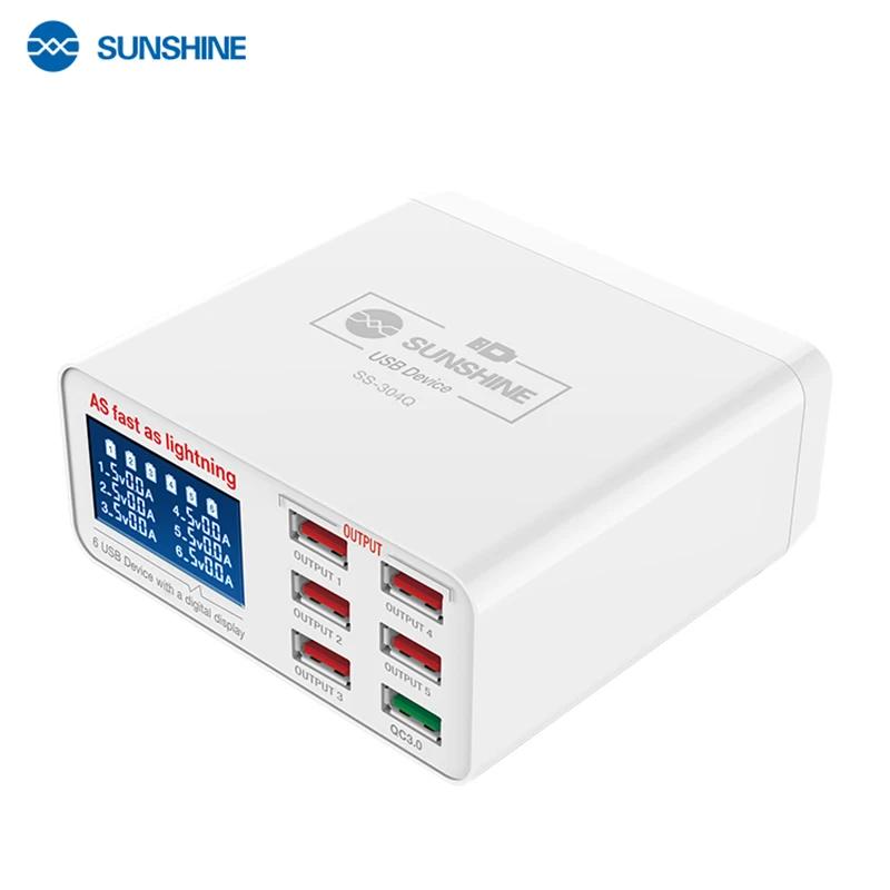SUNSHINE SS-304Q USB Ʈ Ʈ , 뿪   QC 3.0, 40W  , 3A  , 100-240V, 6 Ʈ